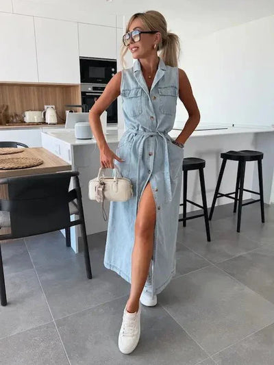 Viki| Maxi Denim Dress