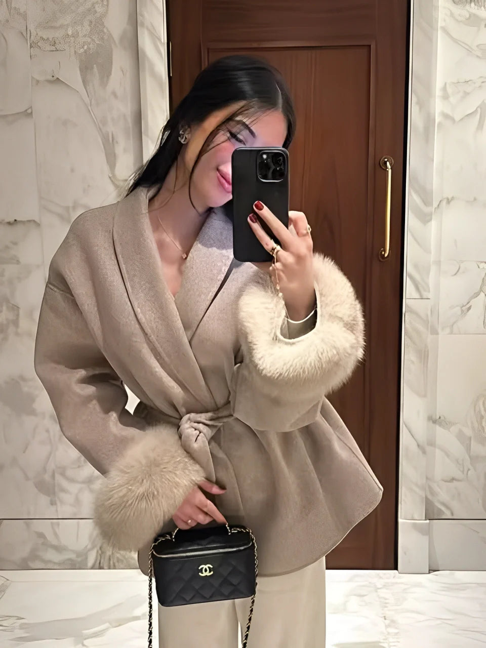 ELEGANT LACE-UP COAT