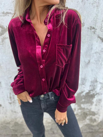 Viki - Elegant Velvet Blouse