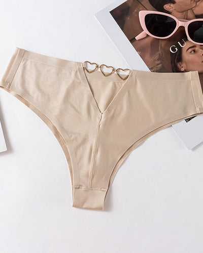 Naadloze T-vormige slip in nude-stijl van Ice Silk