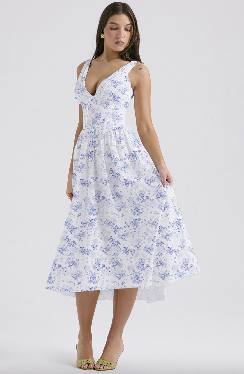 Giulietta | Summer Midi Dress with Colorful Flowers