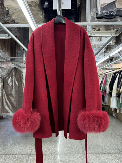 Brit & Boho™ | Alessia Fur Trench Coat