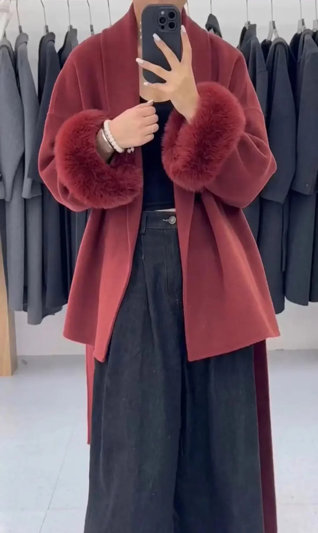 Brit & Boho™ | Alessia Fur Trench Coat