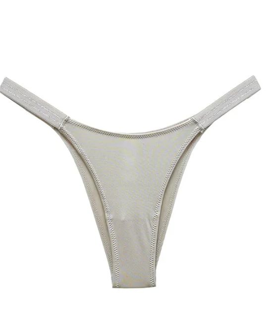 Female Glossy Dazzing Stripe T-back Underwear