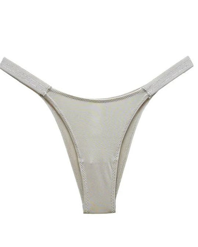 Female Glossy Dazzing Stripe T-back Underwear
