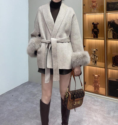 Brit & Boho™ | Alessia Fur Trench Coat