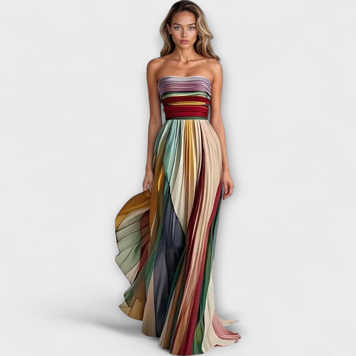 Viki | Colorful sleeveless dress- Robe sans manches colorée