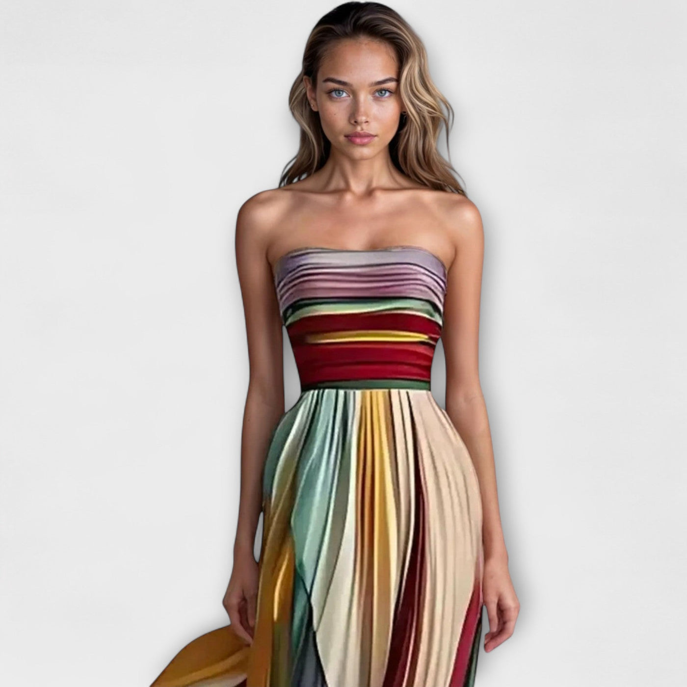 Viki | Colorful sleeveless dress- Robe sans manches colorée