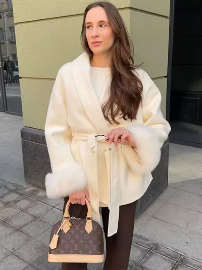 ELEGANT LACE-UP COAT