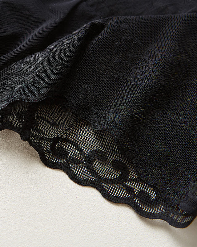 Legging taille haute en soie de mûrier et dentelle sans coutures