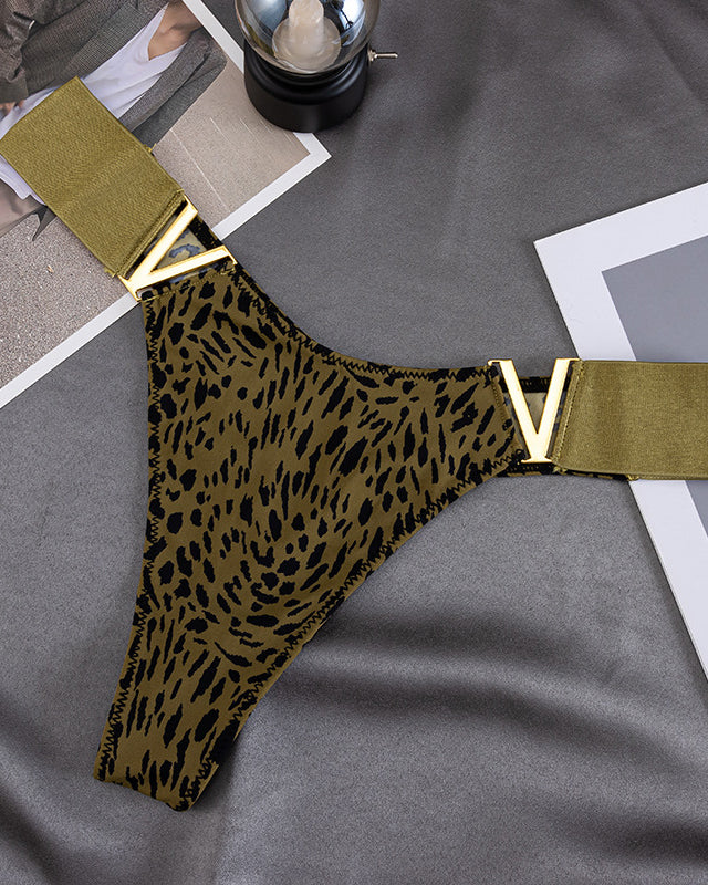Leopard Print Ice Silk Seamless Briefs