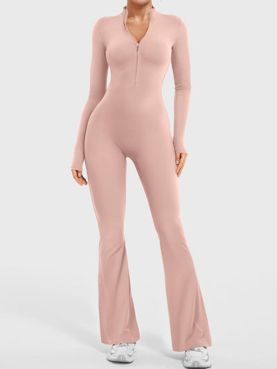 Yeoreo Belle Long Sleeve Zipper Flared Jumpsuit