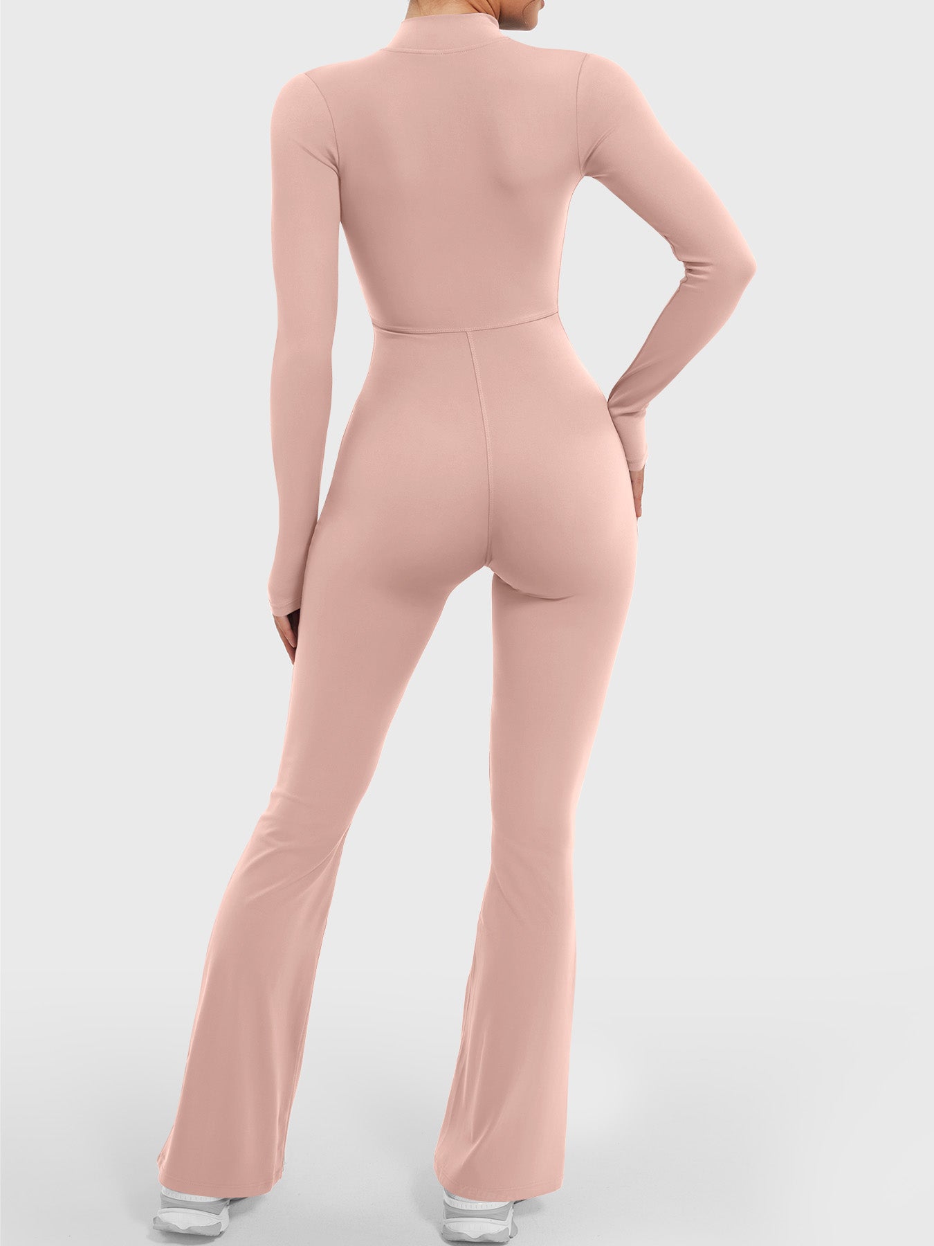 Yeoreo Belle Long Sleeve Zipper Flared Jumpsuit