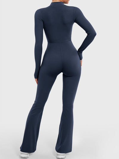 Yeoreo Belle Long Sleeve Zipper Flared Jumpsuit