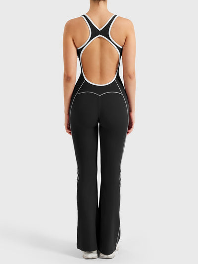 Yeoreo Antonia Contrast Trim Flared Jumpsuit
