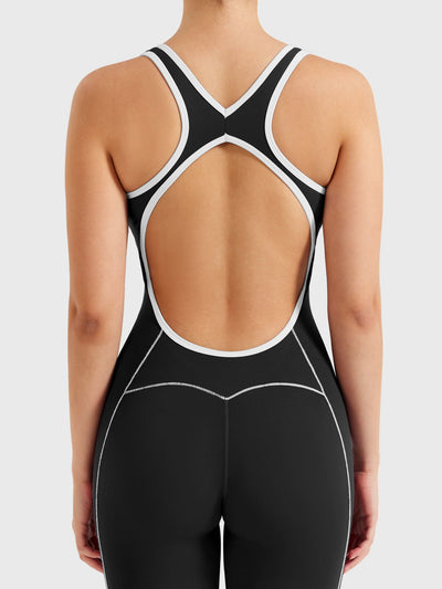 Yeoreo Antonia Contrast Trim Flared Jumpsuit