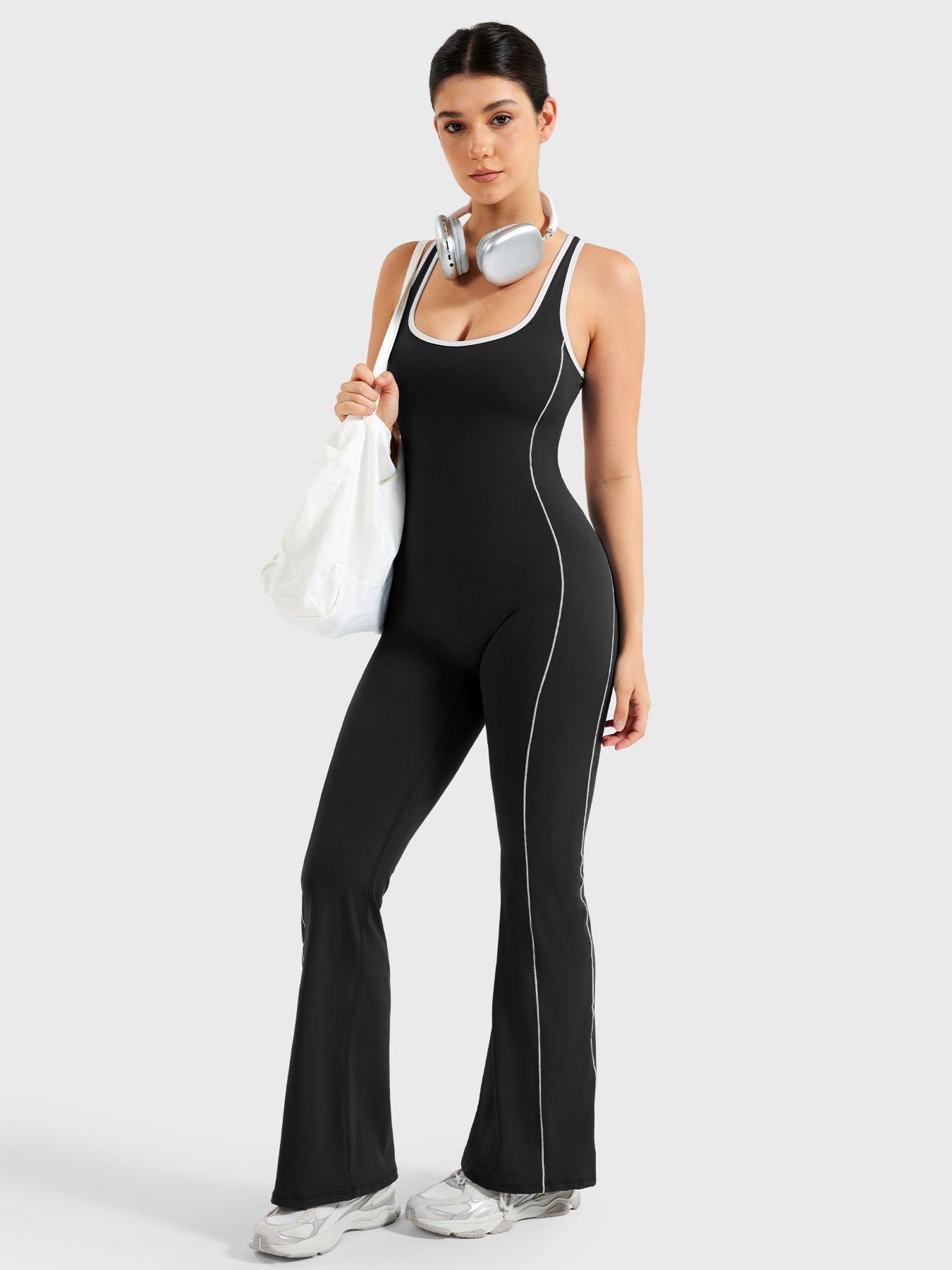 Yeoreo Antonia Contrast Trim Flared Jumpsuit