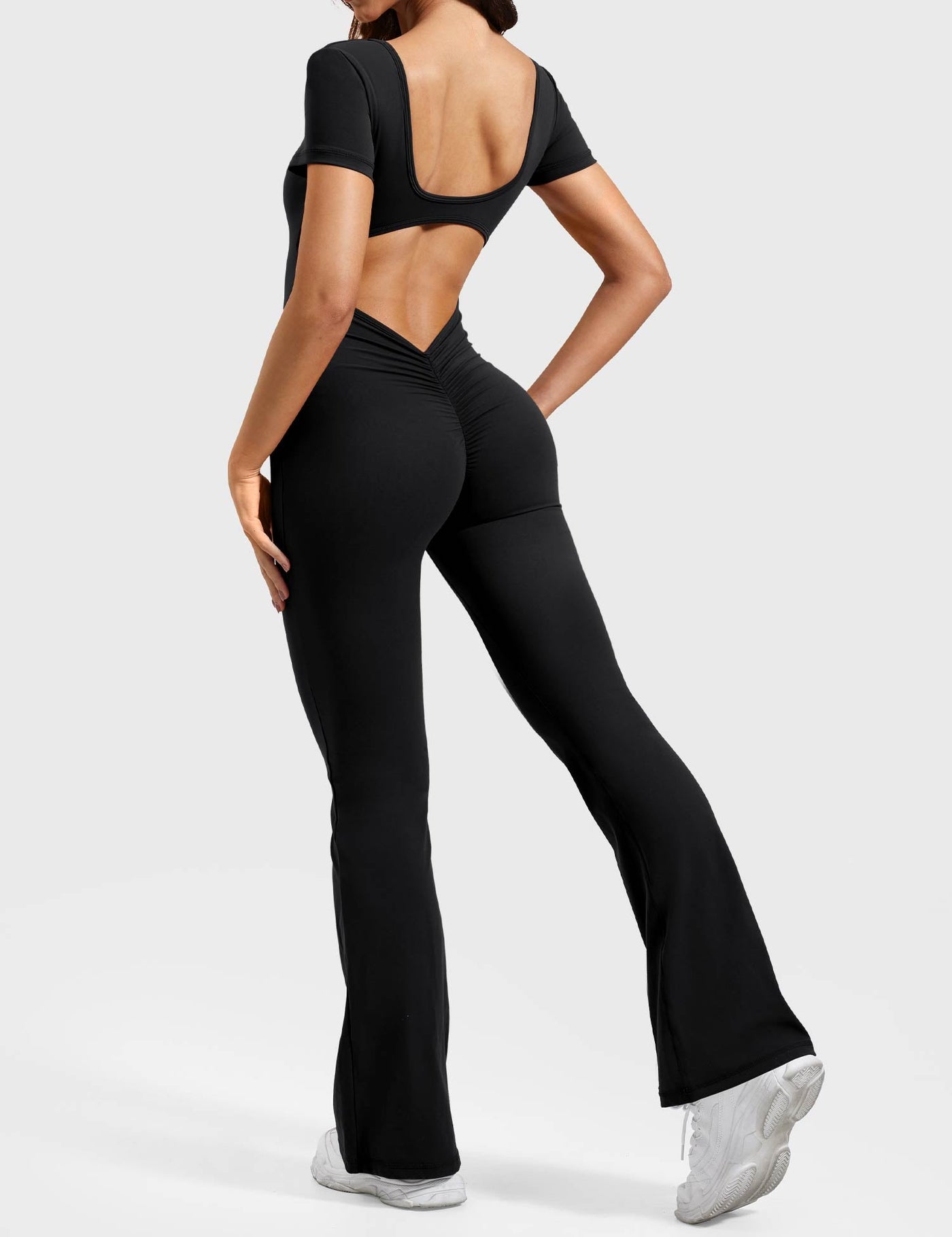 Yeoreo Lizvette Short Sleeves Flared Jumpsuit