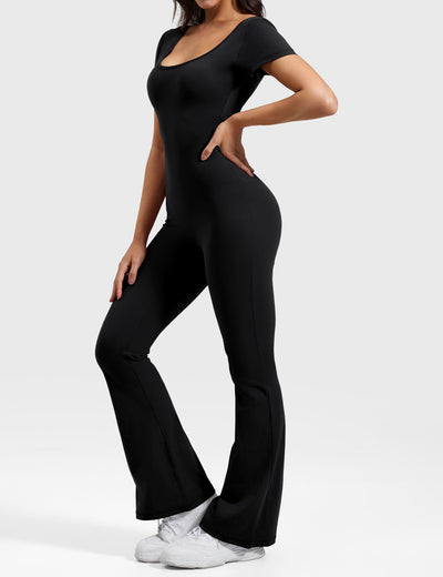 Yeoreo Lizvette Short Sleeves Flared Jumpsuit