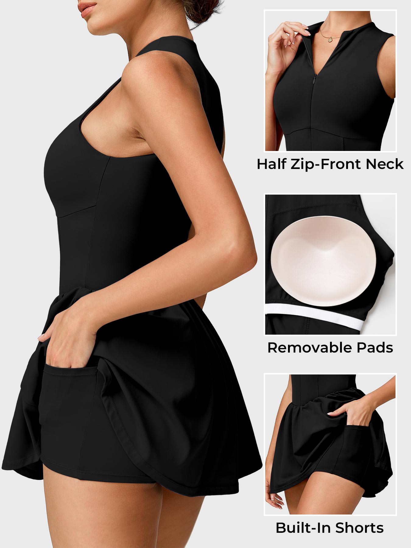 Yeoreo Erica Zipper Tennis Dress