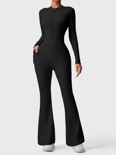 Yeoreo Hope Long Sleeve Zipper Flared Jumpsuit