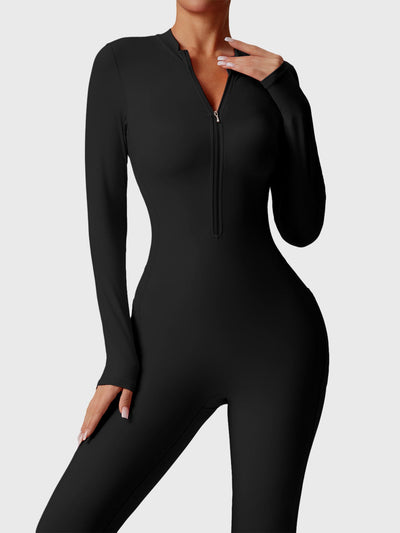 Yeoreo Hope Long Sleeve Zipper Flared Jumpsuit
