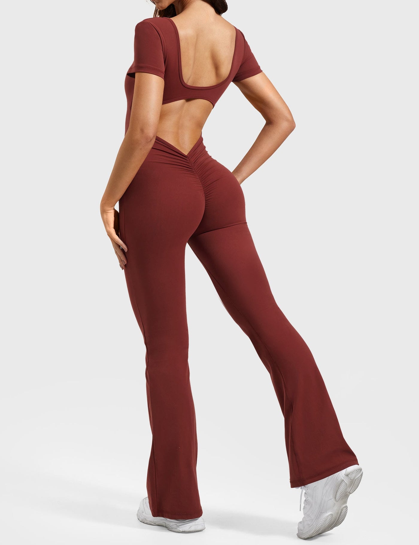 Yeoreo Lizvette Short Sleeves Flared Jumpsuit