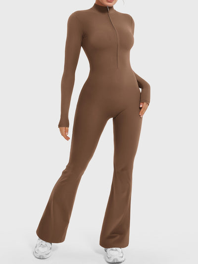 Yeoreo Belle Long Sleeve Zipper Flared Jumpsuit
