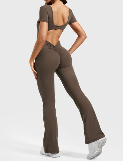 Yeoreo Lizvette Short Sleeves Flared Jumpsuit