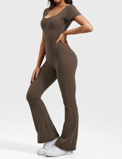 Yeoreo Lizvette Short Sleeves Flared Jumpsuit