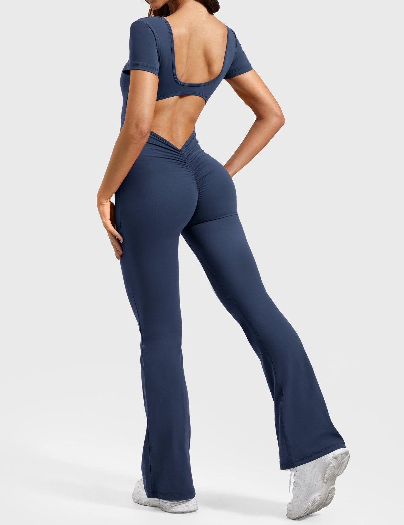 Yeoreo Lizvette Short Sleeves Flared Jumpsuit