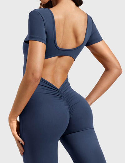 Yeoreo Lizvette Short Sleeves Flared Jumpsuit