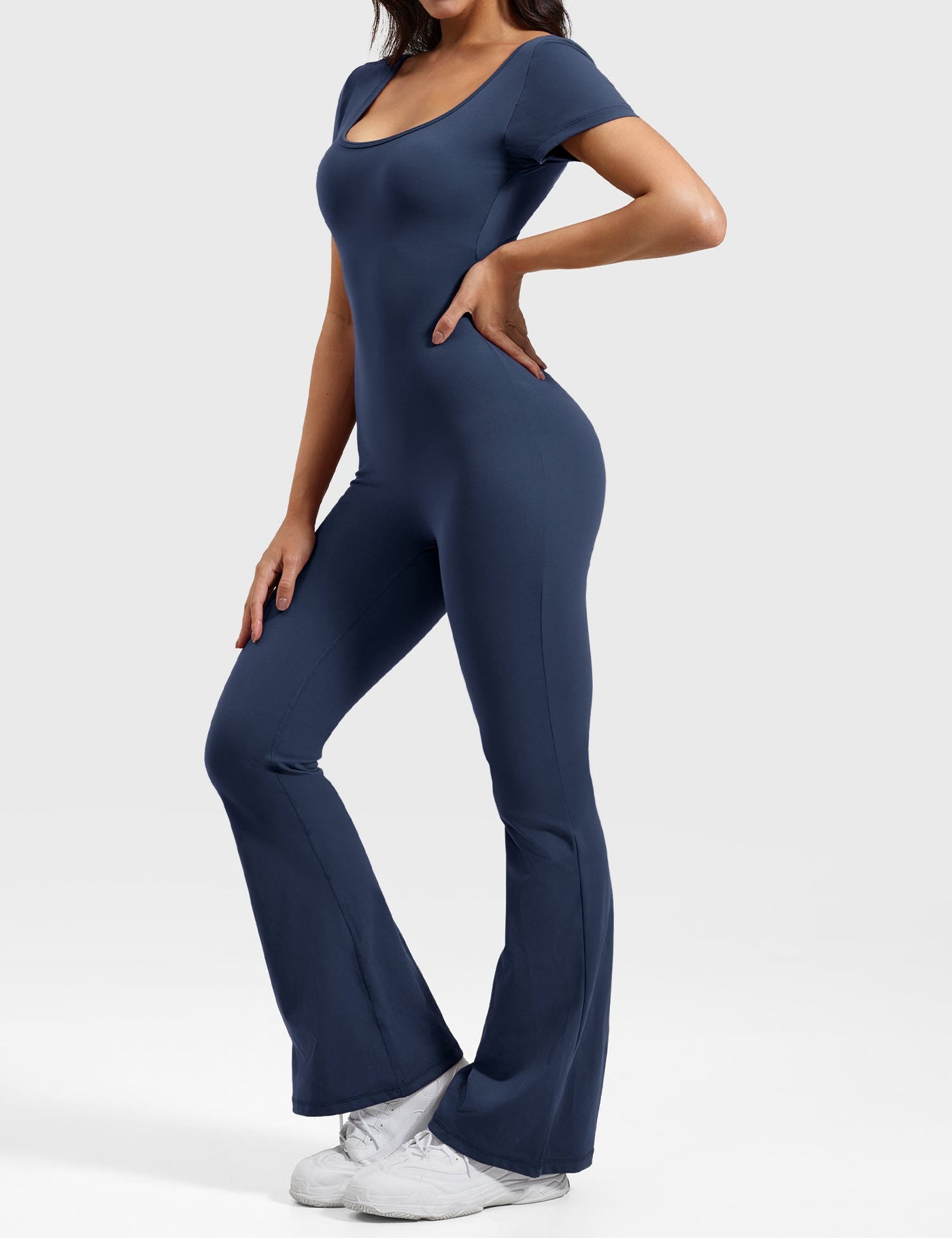 Yeoreo Lizvette Short Sleeves Flared Jumpsuit