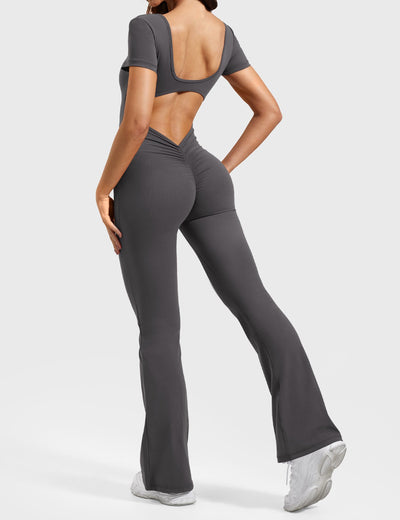 Yeoreo Lizvette Short Sleeves Flared Jumpsuit