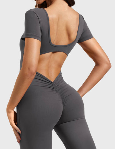 Yeoreo Lizvette Short Sleeves Flared Jumpsuit