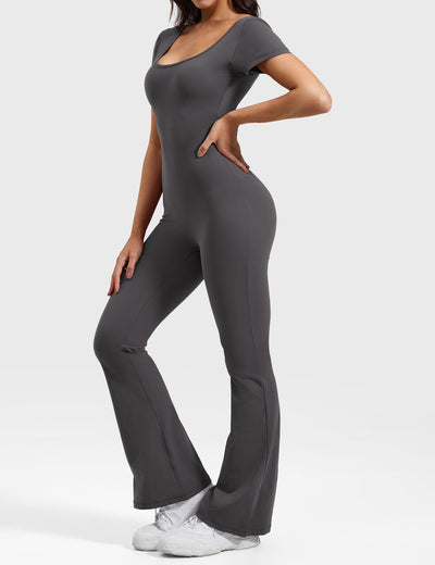 Yeoreo Lizvette Short Sleeves Flared Jumpsuit