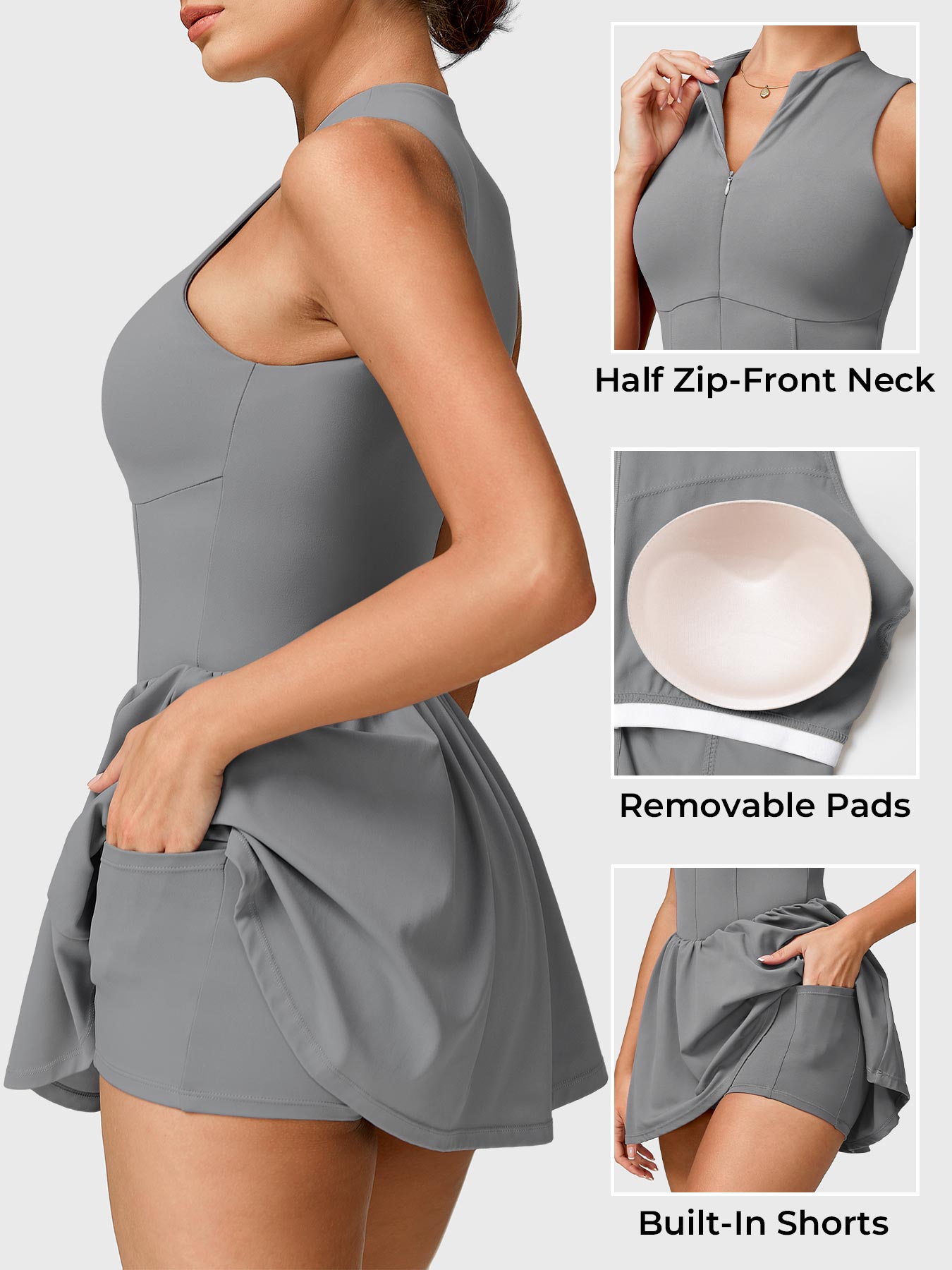 Yeoreo Erica Zipper Tennis Dress