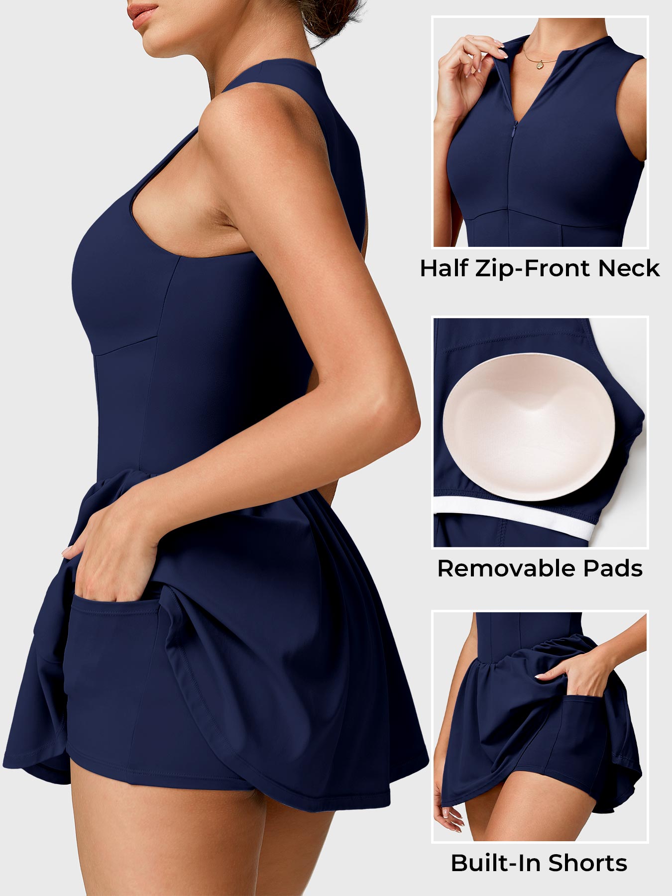 Yeoreo Erica Zipper Tennis Dress