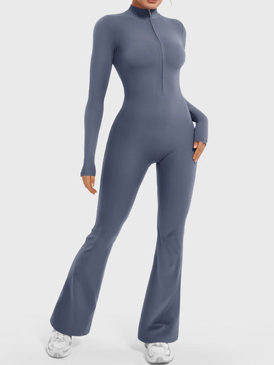 Yeoreo Belle Long Sleeve Zipper Flared Jumpsuit