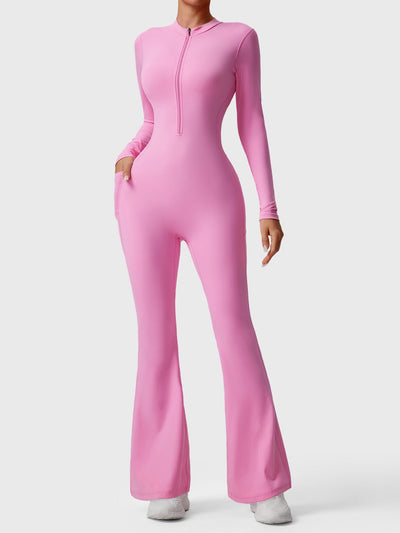 Yeoreo Hope Long Sleeve Zipper Flared Jumpsuit