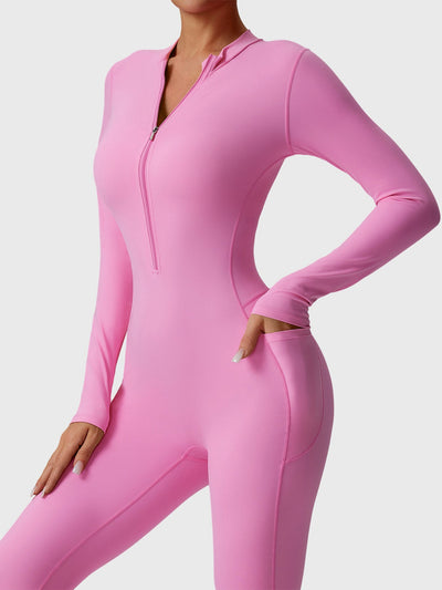 Yeoreo Hope Long Sleeve Zipper Flared Jumpsuit