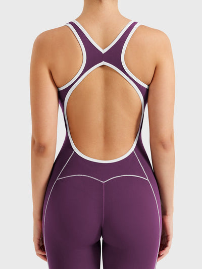 Yeoreo Antonia Contrast Trim Flared Jumpsuit