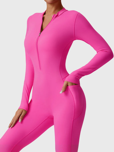 Yeoreo Hope Long Sleeve Zipper Flared Jumpsuit