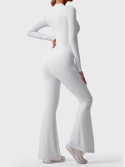Yeoreo Hope Long Sleeve Zipper Flared Jumpsuit