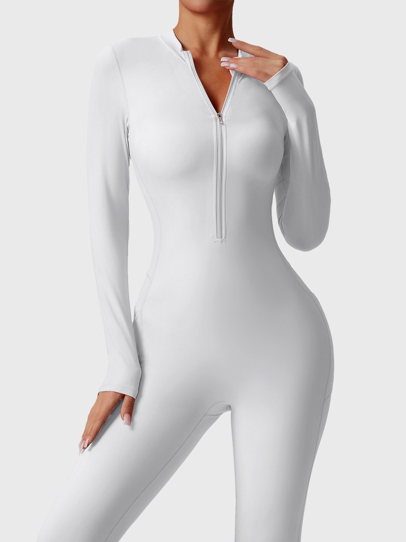 Yeoreo Hope Long Sleeve Zipper Flared Jumpsuit