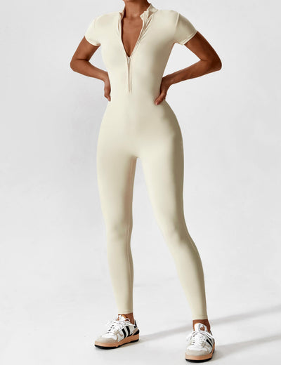 Yeoreo Long Sleeve/ Short Sleeve Zipper Jumpsuit