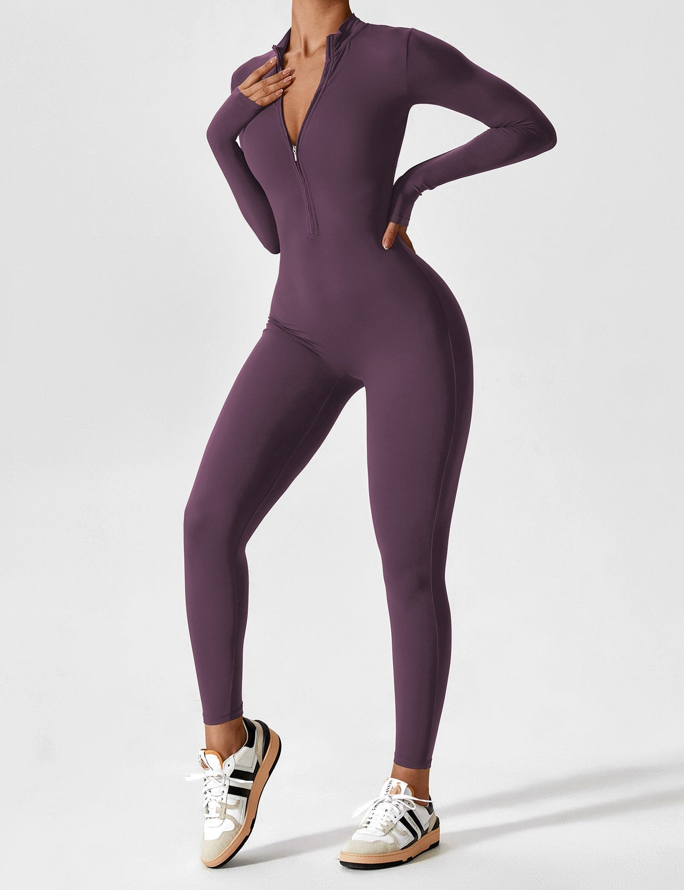 Yeoreo Long Sleeve/ Short Sleeve Zipper Jumpsuit