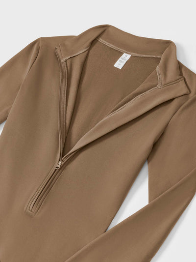 Yeoreo Belle Fleece Zipper Jumpsuit- Brown