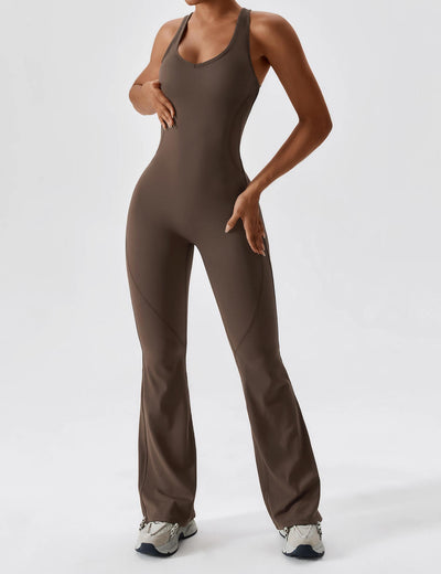Yeoreo Open Back Flared Jumpsuit