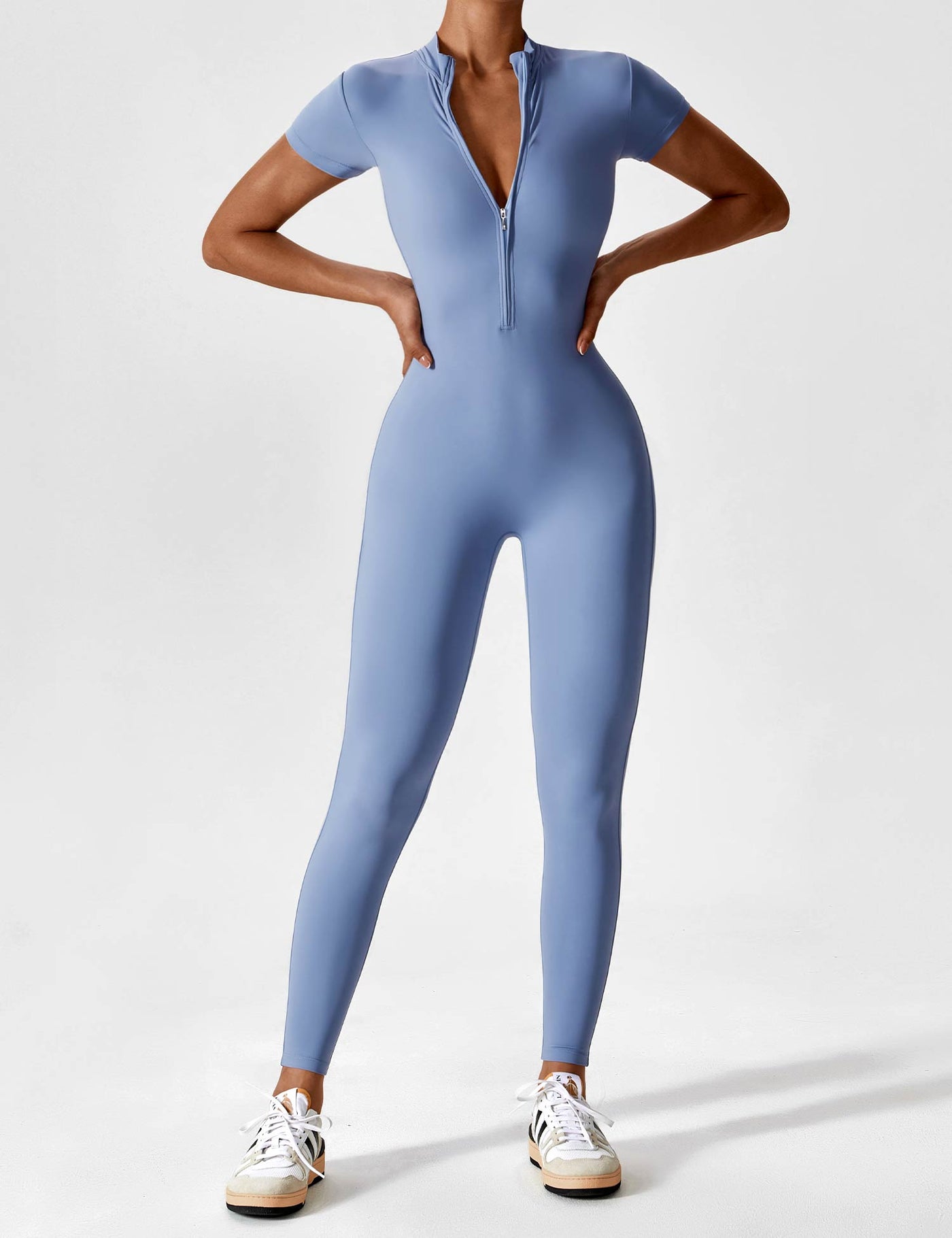 Yeoreo Long Sleeve/ Short Sleeve Zipper Jumpsuit
